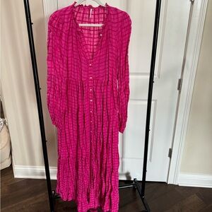Free People long sleeve maxi dress with slip